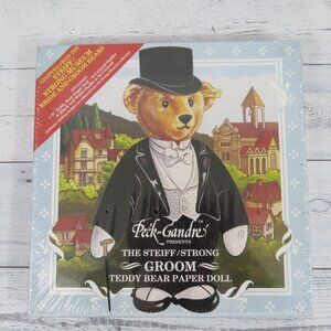Vintage 80's Peck Gandre Steiff Strong Museum Groom Teddy Bear Paper Doll 1985
